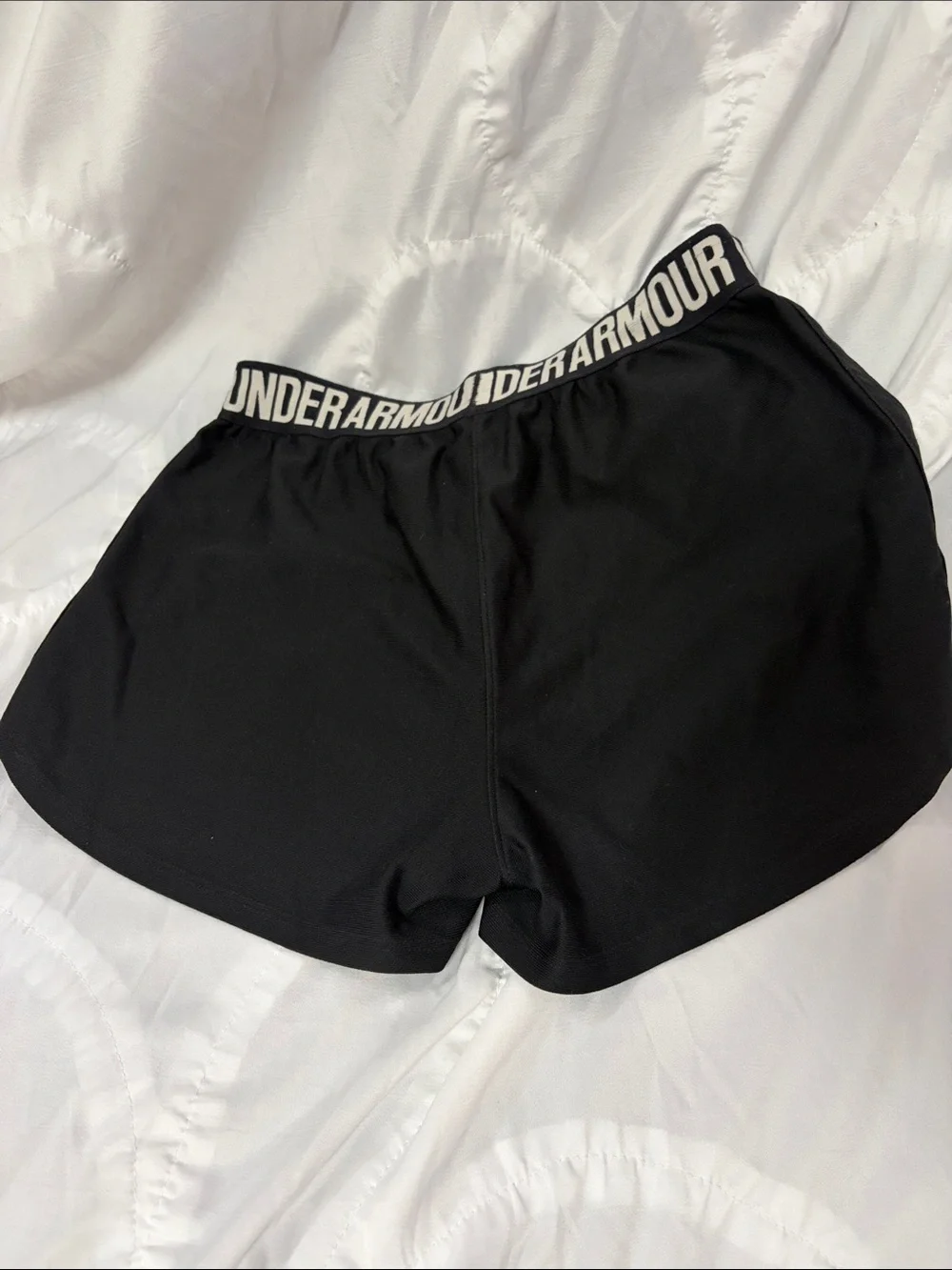 Under Armour Kid's Black Athletic Shorts with Logo Waistband